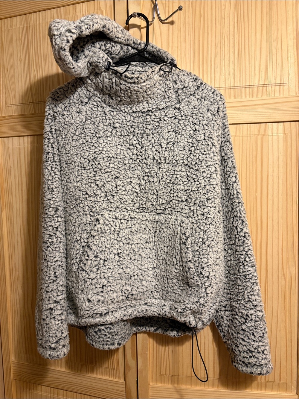 PINK Victoria's Secret Gray Sherpa Cowl Hoodie